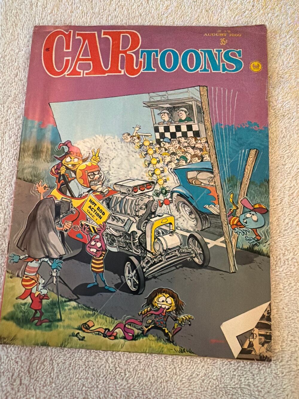 Vintage CARtoons Magazine August 1969 Petersen Hot Rod Comic Automotive Humor